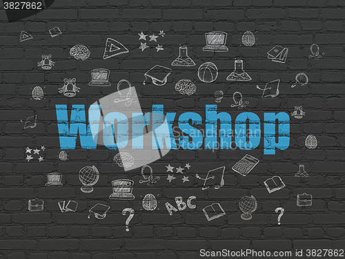 Image of Studying concept: Workshop on wall background