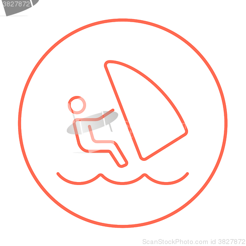 Image of Wind surfing line icon.