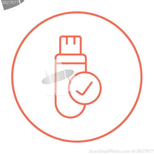 Image of USB flash drive line icon.