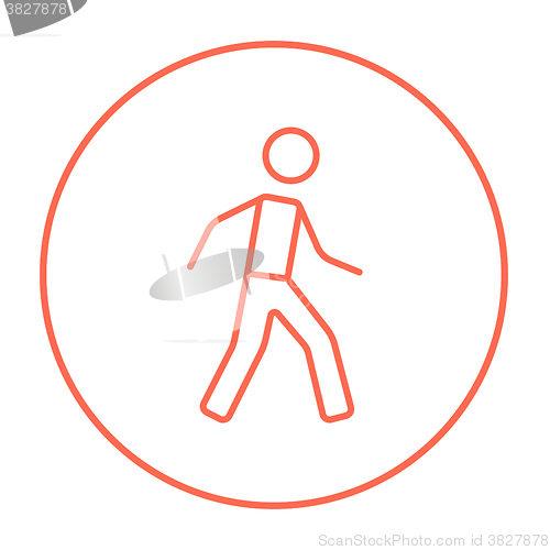 Image of Pedestrianism line icon.