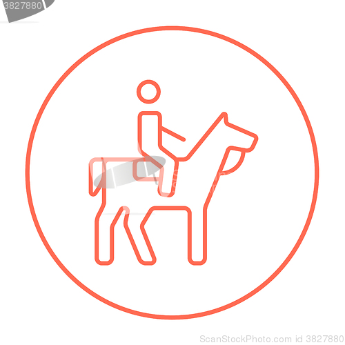 Image of Horse riding line icon.