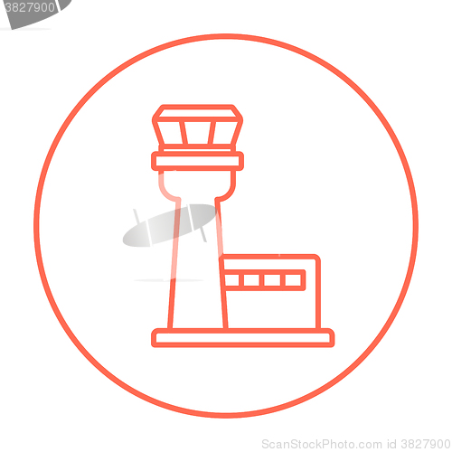 Image of Flight control tower line icon.