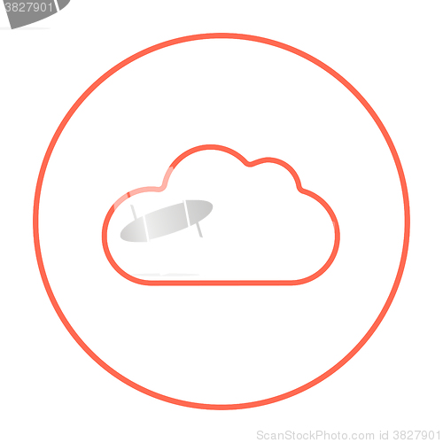 Image of Cloud computing line icon.