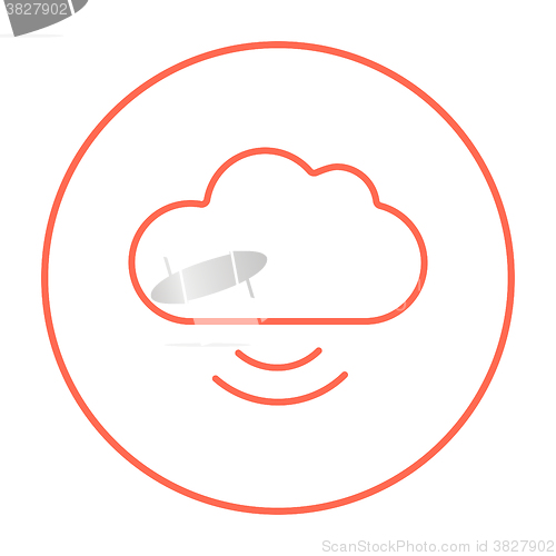 Image of Cloud computing line icon.