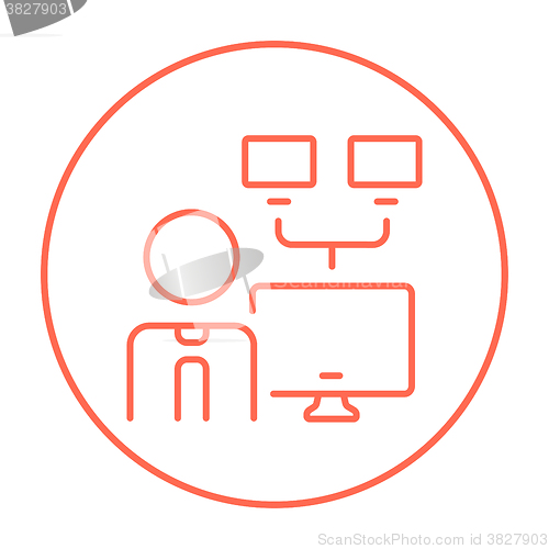 Image of Network administrator line icon.