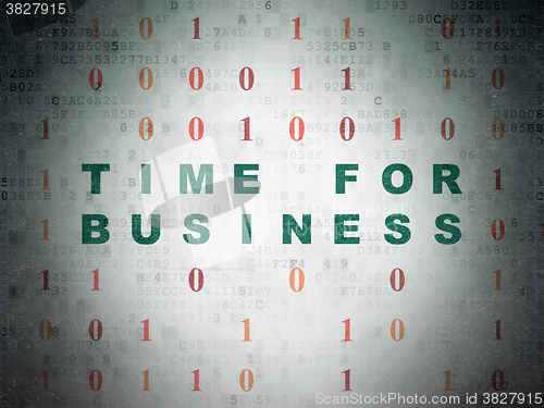 Image of Finance concept: Time for Business on Digital Paper background