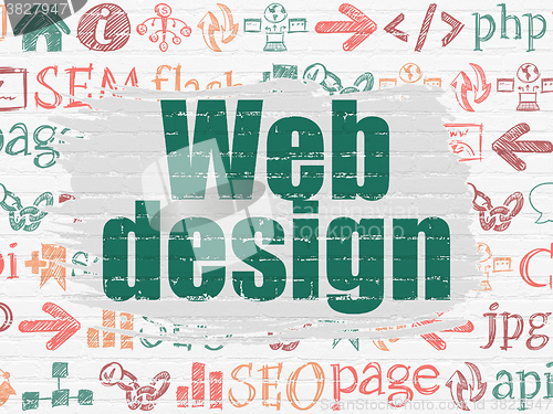 Image of Web design concept: Web Design on wall background