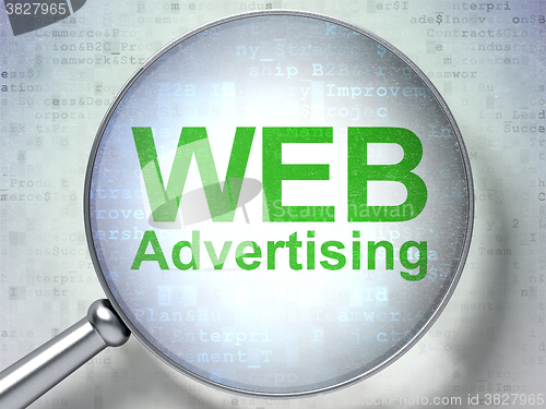 Image of Marketing concept: WEB Advertising with optical glass