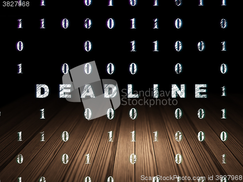 Image of Finance concept: Deadline in grunge dark room