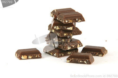 Image of pieces of chocolate isolated