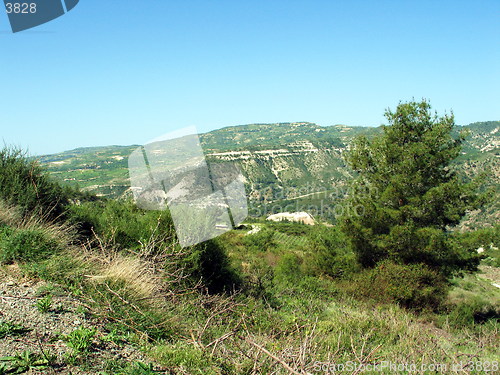 Image of Green land and blue skies. Cyprus