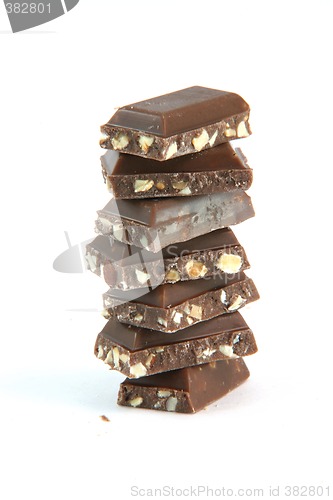 Image of chocolate pices on stack