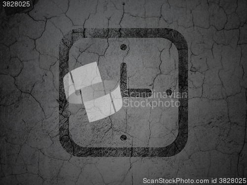 Image of Timeline concept: Watch on grunge wall background