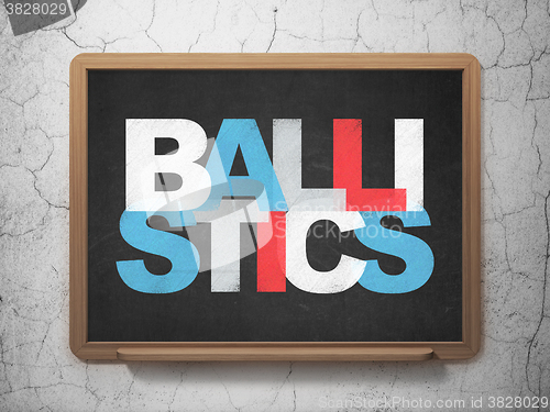 Image of Science concept: Ballistics on School Board background