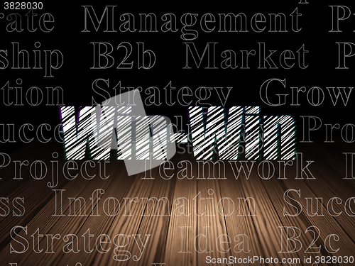 Image of Finance concept: Win-Win in grunge dark room