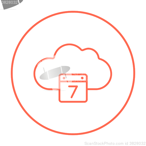 Image of Cloud computing line icon.