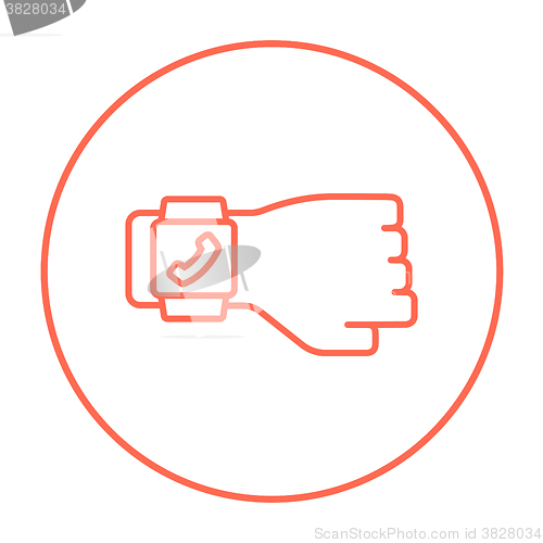 Image of Smartwatch line icon.