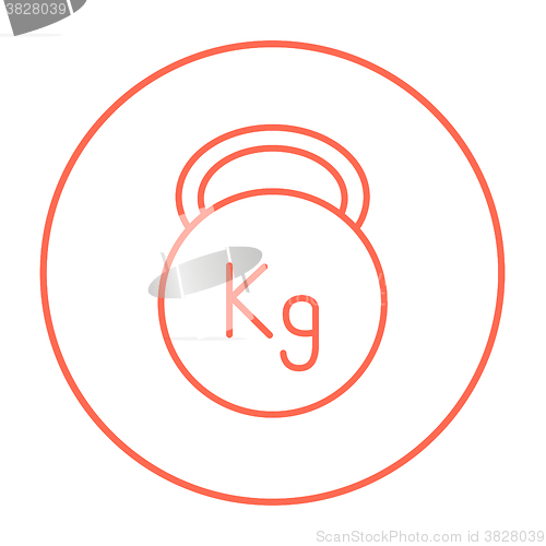 Image of Kettlebell line icon.