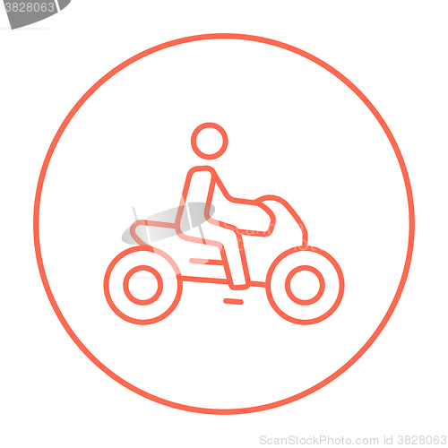 Image of Man riding motorcycle line icon.