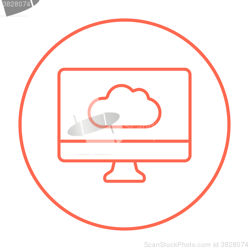 Image of Cloud computing line icon.