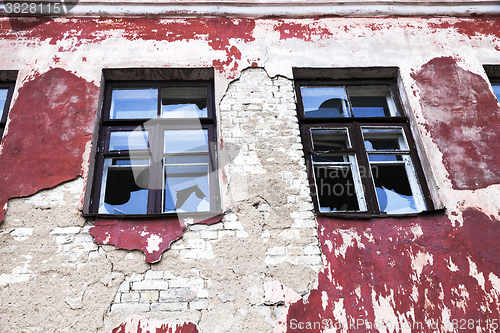 Image of windows in an abandoned building  