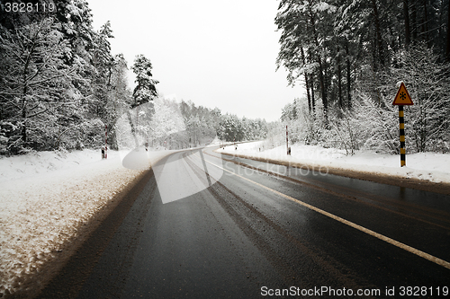 Image of winter road ,  track.