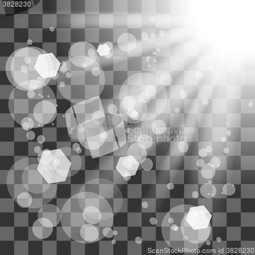 Image of Transparent Sun Light on Checkered Background. 