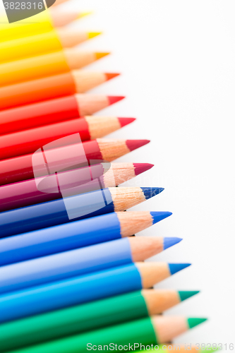 Image of Group of Colour pencils isolated on white