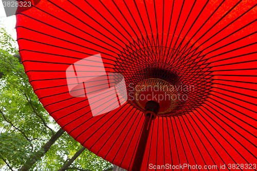 Image of Traditional japanese red umbrella