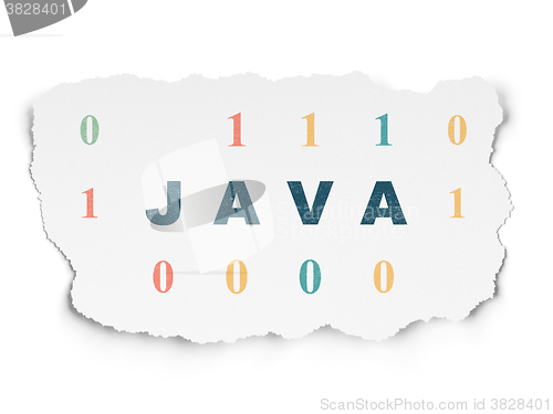 Image of Database concept: Java on Torn Paper background