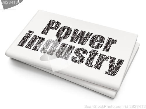 Image of Industry concept: Power Industry on Blank Newspaper background