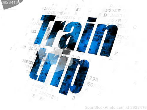 Image of Tourism concept: Train Trip on Digital background