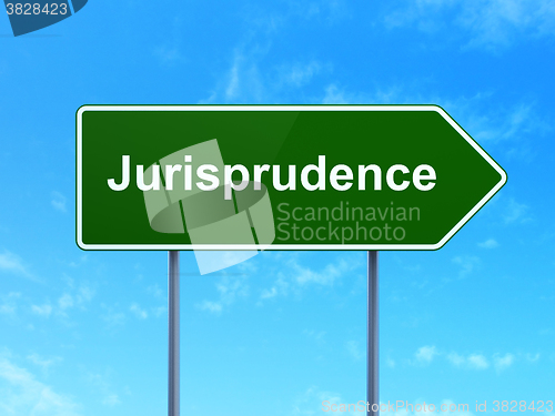Image of Law concept: Jurisprudence on road sign background