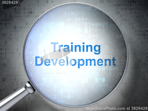 Image of Learning concept: Training Development with optical glass