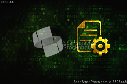 Image of Programming concept: Gear on digital background