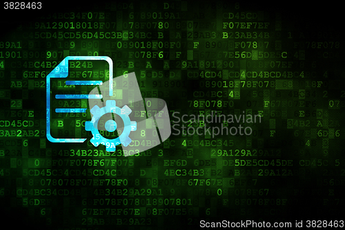 Image of Software concept: Gear on digital background