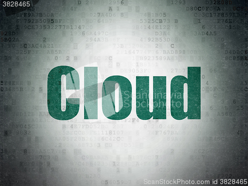 Image of Cloud technology concept: Cloud on Digital Paper background