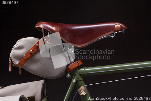 Image of Stylish vintage bicycle saddle