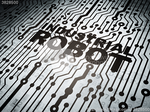Image of Industry concept: circuit board with Industrial Robot