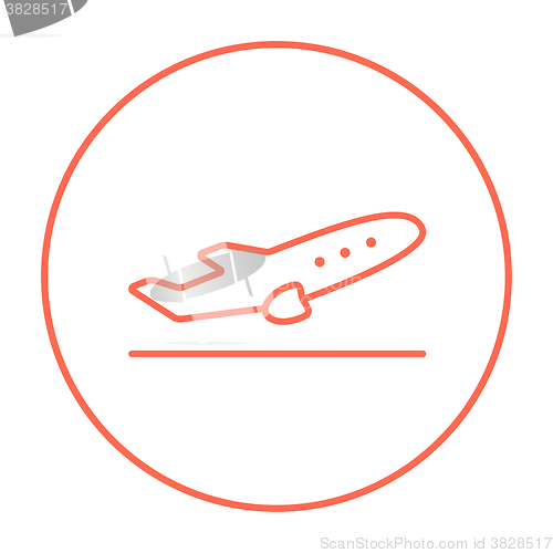 Image of Plane taking off line icon.