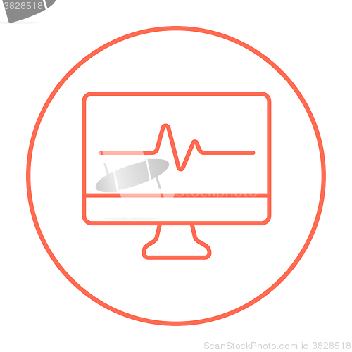 Image of Heart beat monitor line icon.