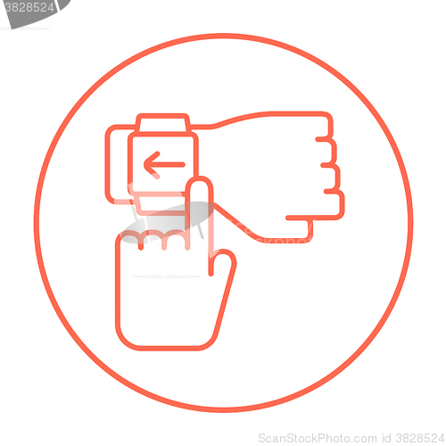 Image of Smartwatch line icon.