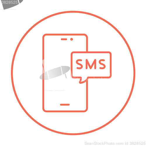 Image of Smartphone with message line icon.
