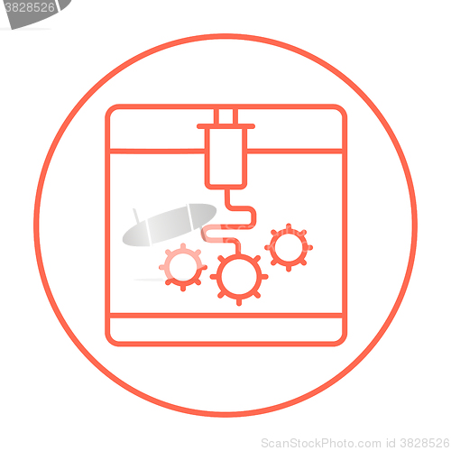 Image of Tree D printing line icon.