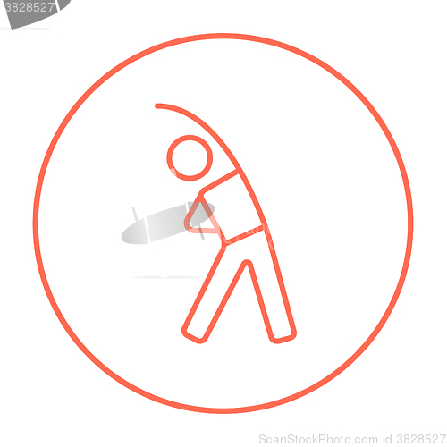 Image of Man making exercises line icon.