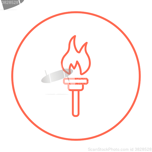 Image of Burning olympic torch line icon.