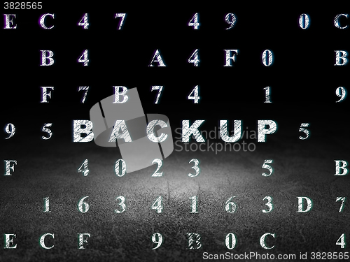 Image of Database concept: Backup in grunge dark room