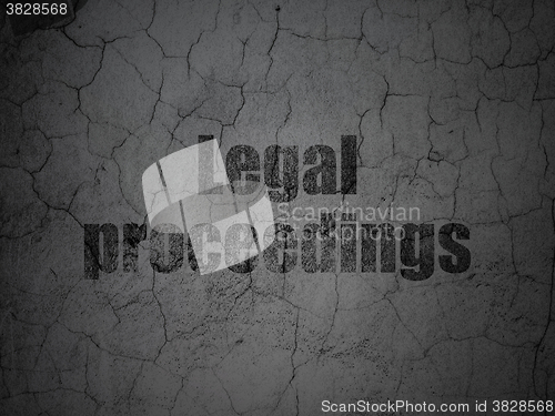 Image of Law concept: Legal Proceedings on grunge wall background