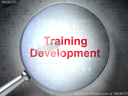 Image of Learning concept: Training Development with optical glass