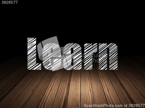 Image of Education concept: Learn in grunge dark room